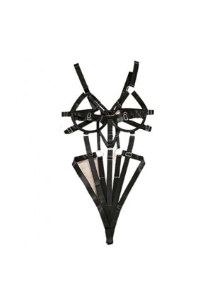 WEITING Body sexy ajouré pour femme sexy string une pièce lingerie - noir, M
