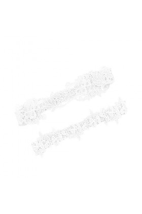 SOIMISS 2 Pièces Ensemble Jambes Jarretière Arc Dentelle Jarretières De Mariage Jarretière De Mariage Floral Blanc Porte-Jarr