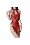 SINMIUANIME Cheongsam Lingerie sexy pour femme – Costume nuisette de style chinois Qipao A078rouge , Taille unique