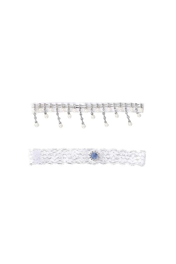 1 Paire De Perles Jarretière Dentelle Fleur Jarretière Souvenir Jarretière Extensible Jarretières De Mariage Porte-Jarretelle