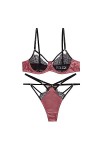Sexy Lingerie Coquine Valentin Sexy et Mince pour Femmes avec Maille Transparente et détails à lanières Ensemble Sexy Lingeri