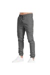 Pantalon de fitness pour homme - Coupe toute saison - Style décontracté - Couleur unie - Pantalon de poche tendance - Poches 