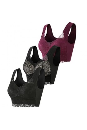 PANPANY Femme Soutien Gorge Sexy Grande Taille sans Armature Enveloppe De Poitrine Bralette en Dentelle Push Up BrassièRe Bra