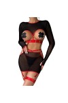 Nuisette Sexy Femme Sensuelle Ensemble de 5 pièces de Lingerie Amusante pour Femmes, Haut à Manches Longues personnalisé en D