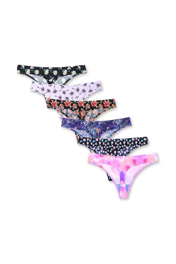 Kfnire String Femme Tangas Invisibilité sans Couture sous-Vêtement Strings et Tangas pour Femme, Lot de 6