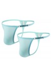 FEOYA 3 pcs G-String Homme Thong Sexy Slips Tanga Taille Basse sous-vêtement Respirant Confortable T-Back Thong Briefs B1 L