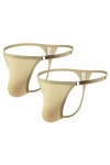 FEOYA 3 pcs G-String Homme Thong Sexy Slips Tanga Taille Basse sous-vêtement Respirant Confortable T-Back Thong Briefs B1 L