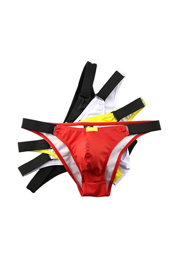QiaTi Strings Sexy pour Hommes Jockstrap élastique G-String Briefs Mini Sumo Wrestling sous-vêtements