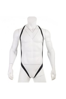 OLIns Homme Suspensoir Jockstrap String Justaucorps Combinaisons Jarretelles Bodywear Nounours Color:Black,Size:One Size 