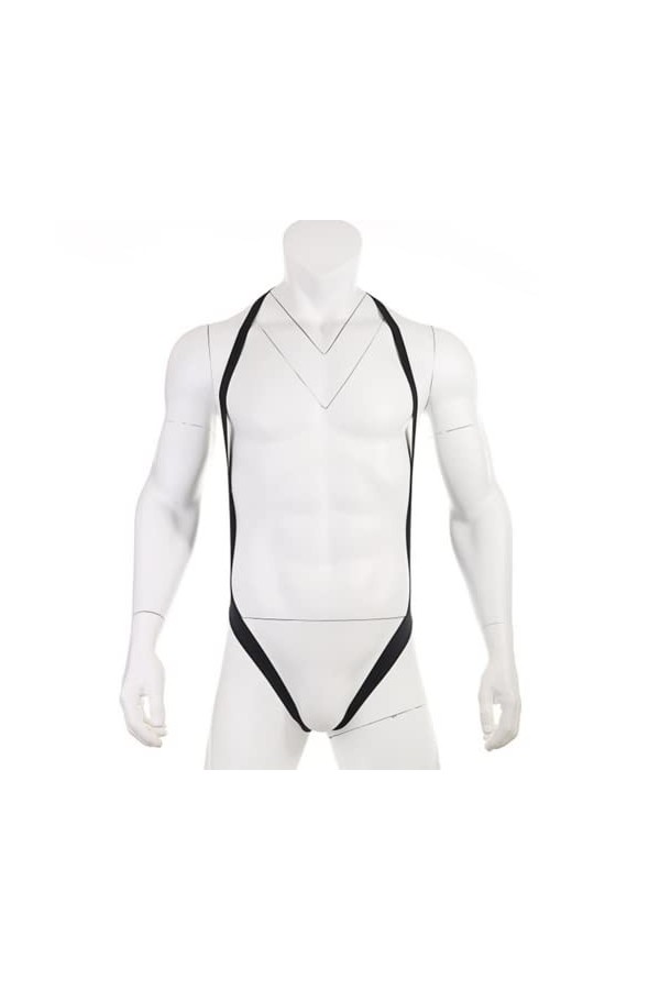 OLIns Homme Suspensoir Jockstrap String Justaucorps Combinaisons Jarretelles Bodywear Nounours Color:Black,Size:One Size 