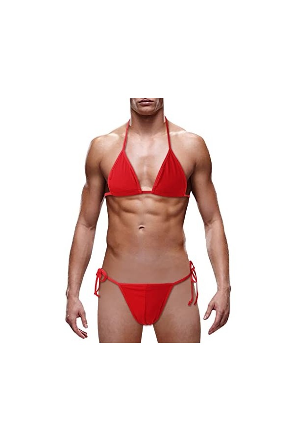 SKFLABOOF Bite Lingerie Gay Jockstrap Transparent Slip Noel Drole Moulant Mankini Coquin Costume Bonbon Deguisement Sexy Hot 