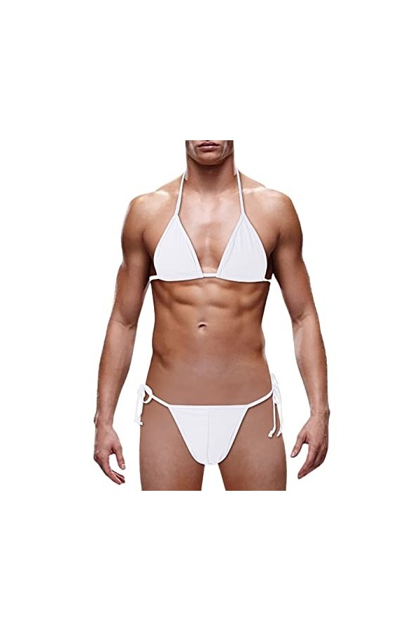 SKFLABOOF Bite Lingerie Gay Jockstrap Transparent Slip Noel Drole Moulant Mankini Coquin Costume Bonbon Deguisement Sexy Hot 