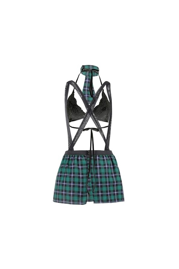 SINGUYUN Costumes sexy dHalloween pour femme, cosplay, lingerie, dentelle, jeu de rôle deux pièces, tenues décolière, mini 