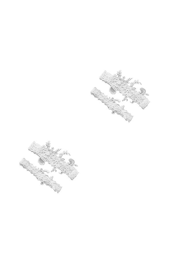 SOIMISS 2 Paires Porte-Jarretelles Blanc Jarretelles pour Mariée Kit De Dentelle Jarretières De Demoiselle dhonneur Jarretiè