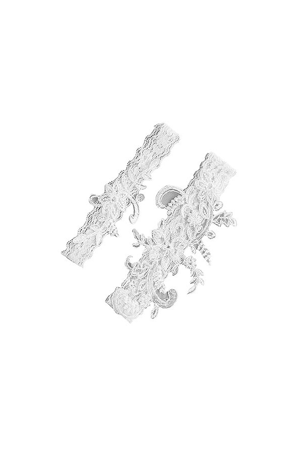 SOIMISS 2 Paires Porte-Jarretelles Blanc Jarretelles pour Mariée Kit De Dentelle Jarretières De Demoiselle dhonneur Jarretiè