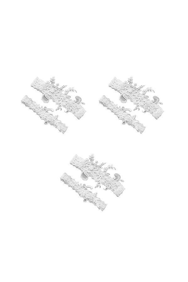 SOIMISS 2 Paires Porte-Jarretelles Blanc Jarretelles pour Mariée Kit De Dentelle Jarretières De Demoiselle dhonneur Jarretiè