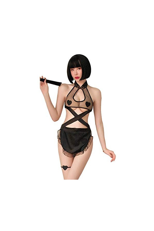 SINMIUANIME Nuisette sexy pour femme - Costume de soubrette japonaise 6932 gris 