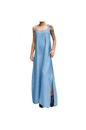 Mini Jupe Noire Moulante réglable Fronde Sexy Robe en Jean Robe Longue Robes pour Femmes Décontractées Été Maxi Sexy Light B