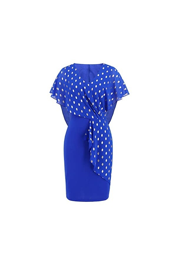 Jiabing Mode Slim Fit Style V-Neck Dress Robe élégante en Mousseline de Soie à dorés Jupe Sexy Courte Black, XXL 