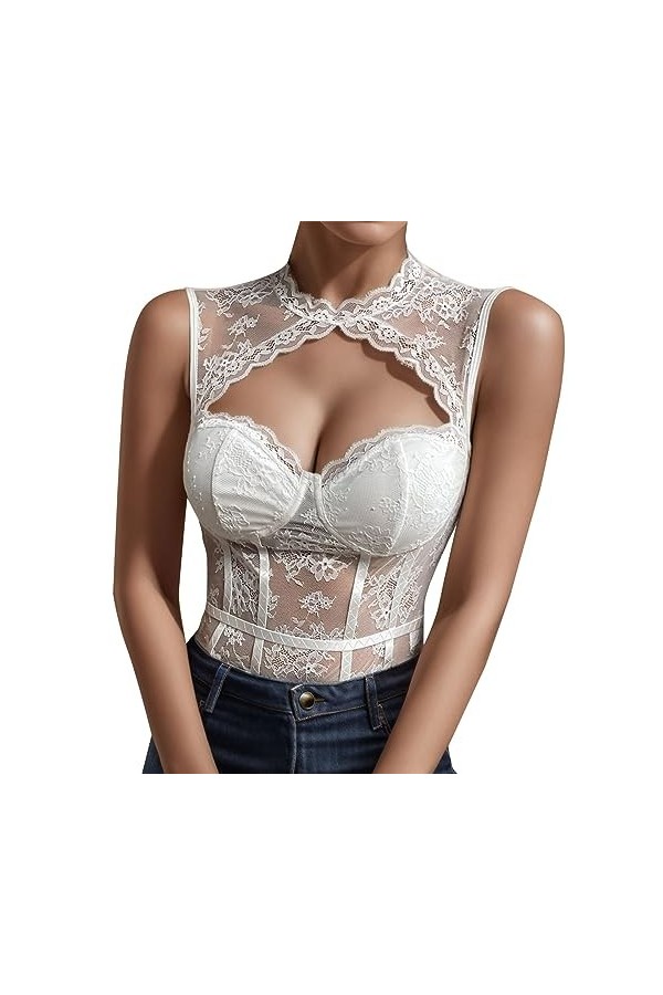 ULLIAN Ensemble Lingerie érotique Nouvelle Dentelle col Rond Dentelle Sexy Sauvage Dos Nu Hot Girl Out of The Street Essentia