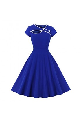 Robe vintage sexy à manches courtes, décolleté ouvert croisé et grande jupe swing pour femme, costume de lingerie pour femme,