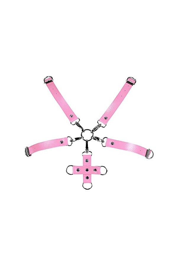 Sangle de poitrine en cuir pour femme - Harnais de corps pour femme - Style punk gothique - Soutien-gorge festival rave danse