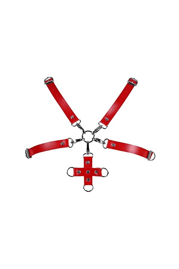 Sangle de poitrine en cuir pour femme - Harnais de corps pour femme - Style punk gothique - Soutien-gorge festival rave danse