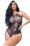 ERO-DOM Lingerie érotique Femme Noir Ouvert Bodystocking à entrejambe Ouvert Femmes Sous-vêtements Érotique Filet pour Sexe S