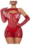ERO-DOM Lingerie érotique Femme Noir Ouvert Bodystocking à entrejambe Ouvert Femmes Sous-vêtements Érotique Filet pour Sexe S