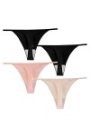 HMLOPX Daily Wear Sexy G String Strings for Femmes T Back sous-Vêtements String sans Couture Bikini Yoga Culotte 4 Pack Ensem