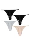 HMLOPX Daily Wear Sexy G String Strings for Femmes T Back sous-Vêtements String sans Couture Bikini Yoga Culotte 4 Pack Ensem