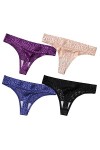 HMLOPX Daily Wear Lot de 4 Tongs sans Couture for Femme sous-vêtement Extensible Taille Basse No Show Culotte String Sexy Co