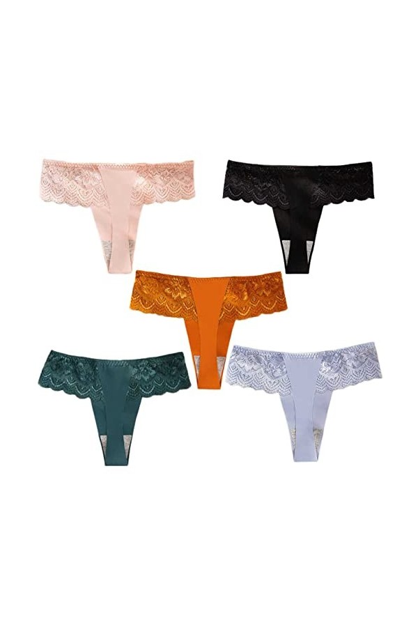 HMLOPX Daily Wear Lot de 5 Tongs en Dentelle Taille Basse for Femme Color : Mix 2, Size : XL-XLarge 