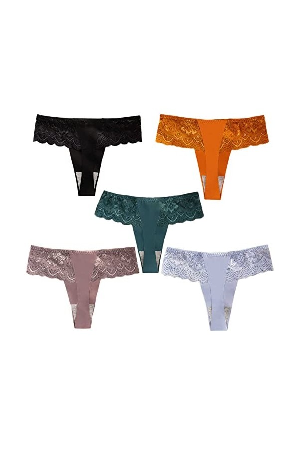 HMLOPX Daily Wear Lot de 5 Tongs en Dentelle Taille Basse for Femme Color : Mix 2, Size : XL-XLarge 