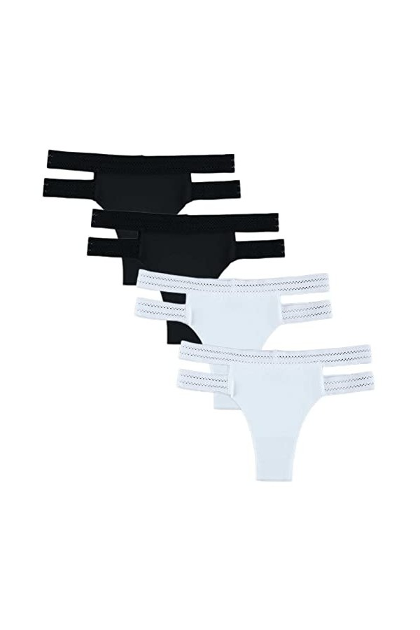 HMLOPX Daily Wear Sexy Strings sans Couture for Femmes No Show sous-Vêtements Respirants Bretelles Extensibles T-Back Tangas 