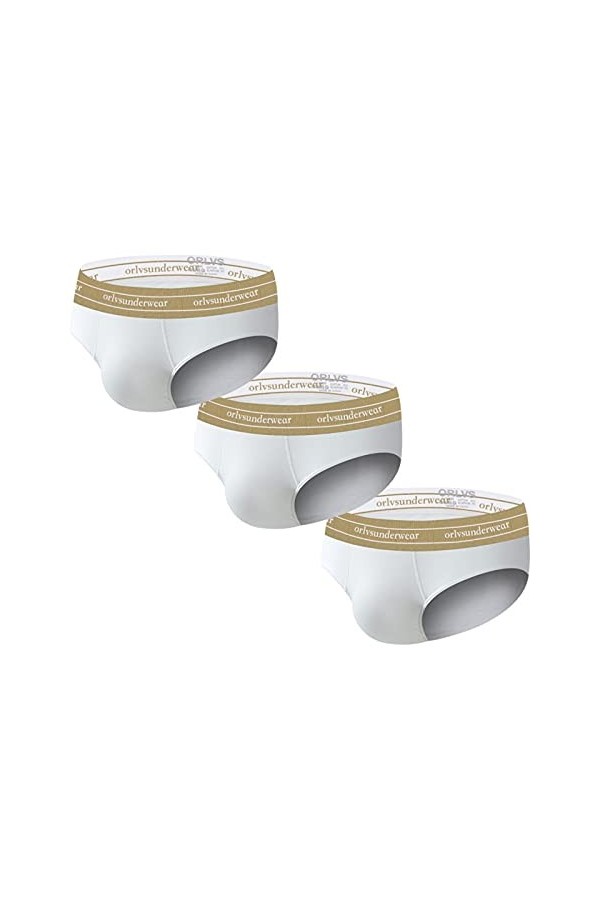 CreoQIJI Petit sous-vêtement 3 pièces doux pour homme avec un sous-vêtement court mince et confortable à la taille, Blanc., X