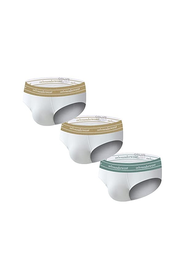 CreoQIJI Petit sous-vêtement 3 pièces doux pour homme avec un sous-vêtement court mince et confortable à la taille, Blanc., X