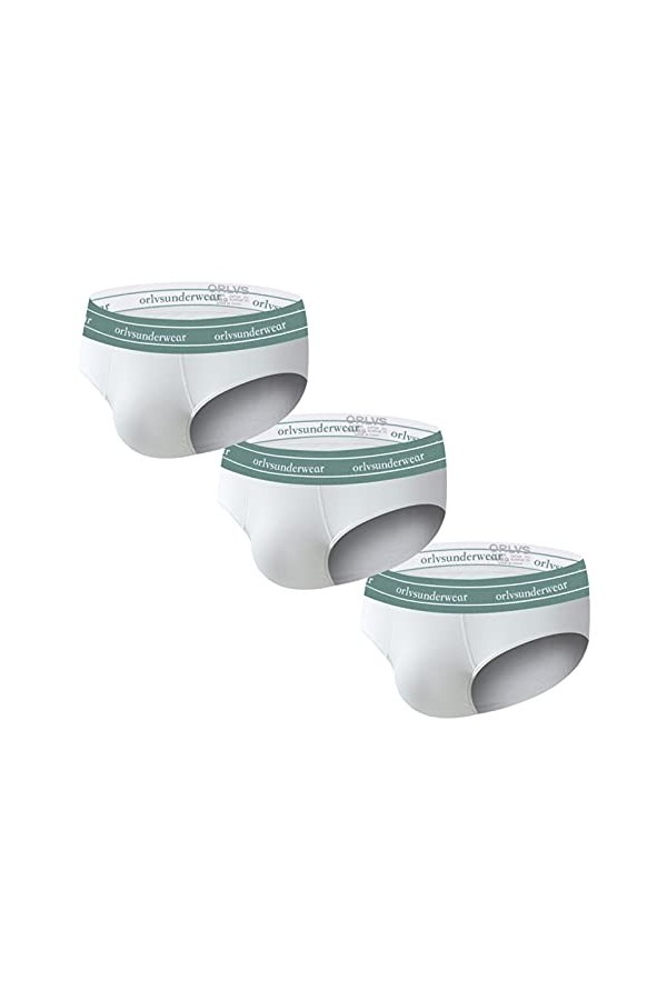 CreoQIJI Petit sous-vêtement 3 pièces doux pour homme avec un sous-vêtement court mince et confortable à la taille, Blanc., X