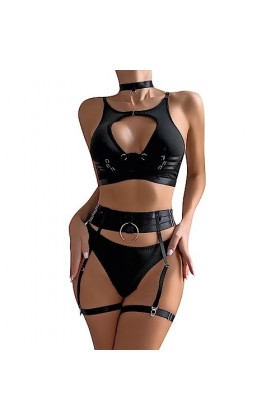 Lingerie Sexy Femme Grande Taille Brassière Ensemble de Lingerie à Armatures pour Femmes, Grande Taille Lingerie Lettre Blac