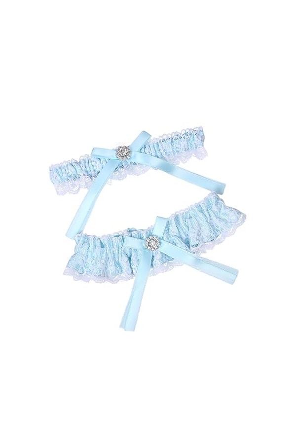 SOIMISS 1 Paire Anneau Accessoires Strass Tenue Bleu Costume De Bal Jarretière Bleu De Bal Costume Mariée Jarretière De Marié