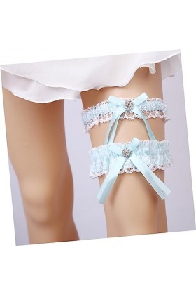 SOIMISS 1 Paire Anneau Accessoires Strass Tenue Bleu Costume De Bal Jarretière Bleu De Bal Costume Mariée Jarretière De Marié