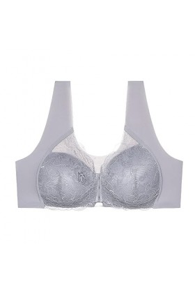 Soutien-Gorge pour Femmes de Grande Taille sans Anneau dacier à Boucle Frontale, avec Dentelle, Dos Sexy et sans Trace