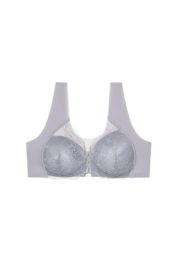 Soutien-Gorge pour Femmes de Grande Taille sans Anneau dacier à Boucle Frontale, avec Dentelle, Dos Sexy et sans Trace