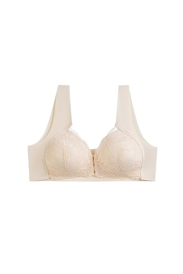 Soutien-Gorge pour Femmes de Grande Taille sans Anneau dacier à Boucle Frontale, avec Dentelle, Dos Sexy et sans Trace