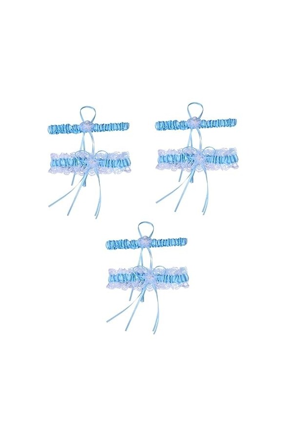 SOIMISS 2 Paires Anneau Decor Belts Bowknot Garters Flwer Beautiful Engagement Straps Bridal Elastic Foot Bride Faux Vintage 