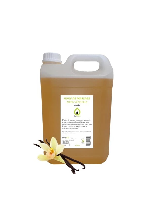 Purespa Huile de Massage végétale parfumée - 100% Massage Naturelle exotique Oranger, 5 Litres 