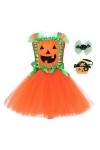 SHAVERUSH Robe de Citrouille dhalloween pour Fille | Robe sans Manches Citrouille Ghost Costume - Tenues dhalloween, Habill