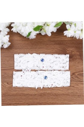 Abaodam Ensemble De 2 Pièces Bas Et Jarretelles Porte-Jarretelles De Mariée Porte-Jarretelles Et Bas Mariée Jarretière en Den