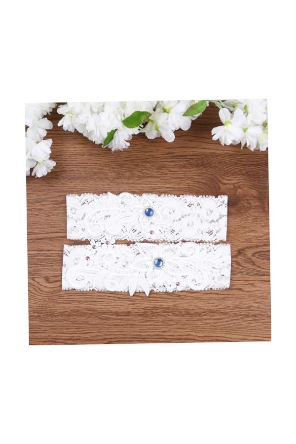 Abaodam Ensemble De 2 Pièces Bas Et Jarretelles Porte-Jarretelles De Mariée Porte-Jarretelles Et Bas Mariée Jarretière en Den