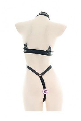 SINGUYUN Maillot de bain sexy pour femme - Maillot de bain une pièce en peluche japonaise, 0685 noir, taille unique